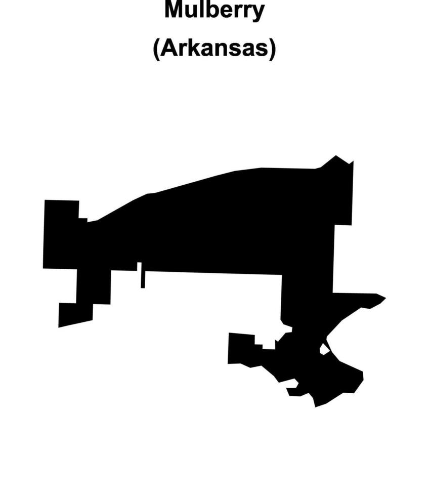 Mulberry, Arkansas blank outline map vector