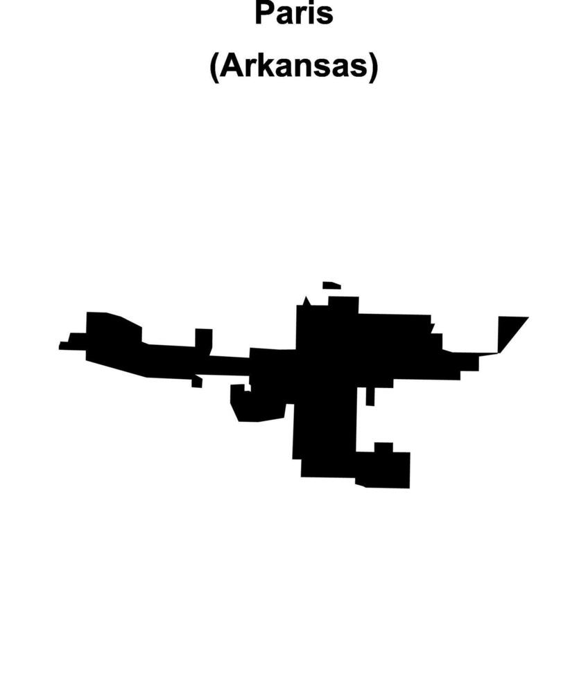 Paris, Arkansas blank outline map vector