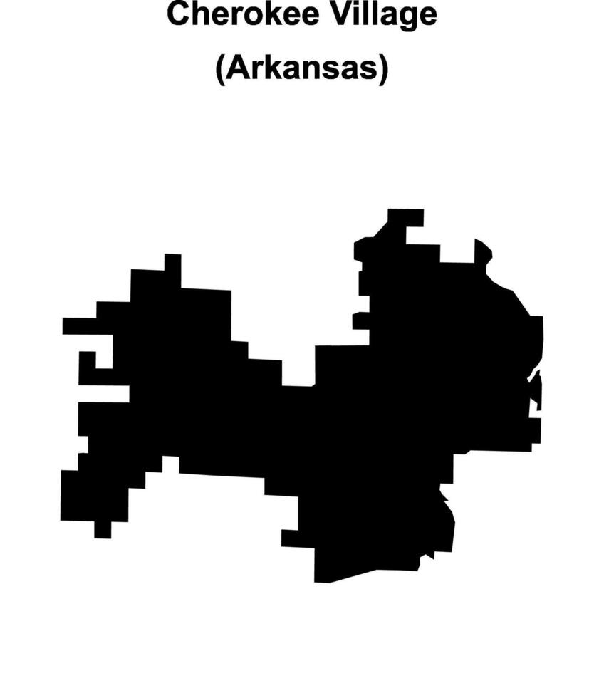 Cherokee Village, Arkansas blank outline map vector