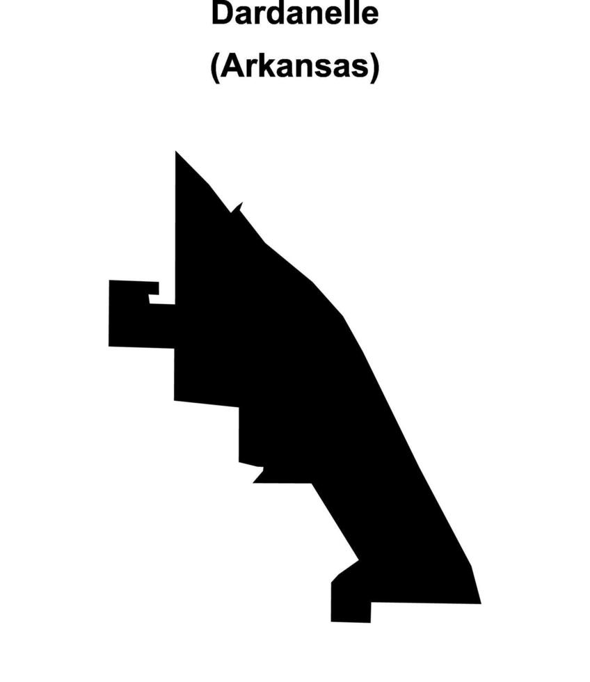 Dardanelle, Arkansas blank outline map vector