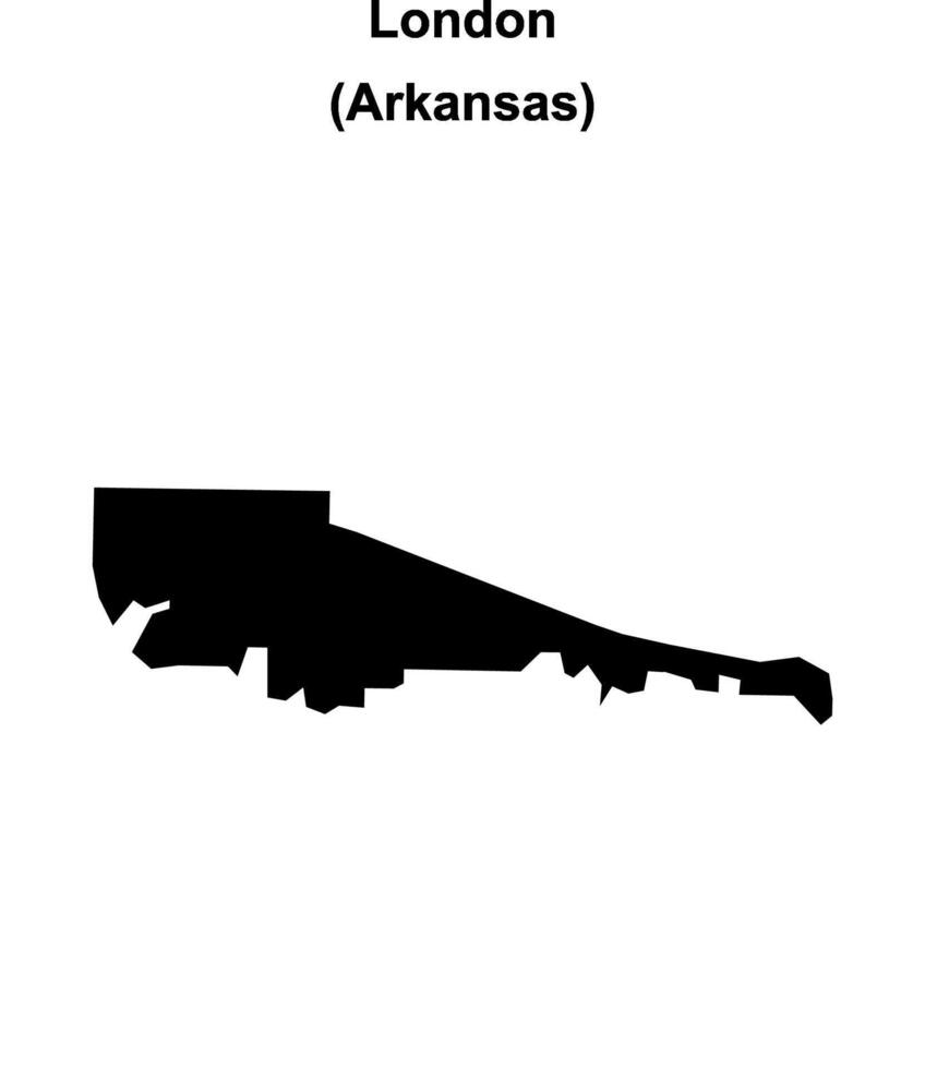London, Arkansas blank outline map vector