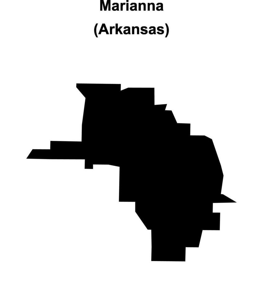 Marianna, Arkansas blank outline map vector