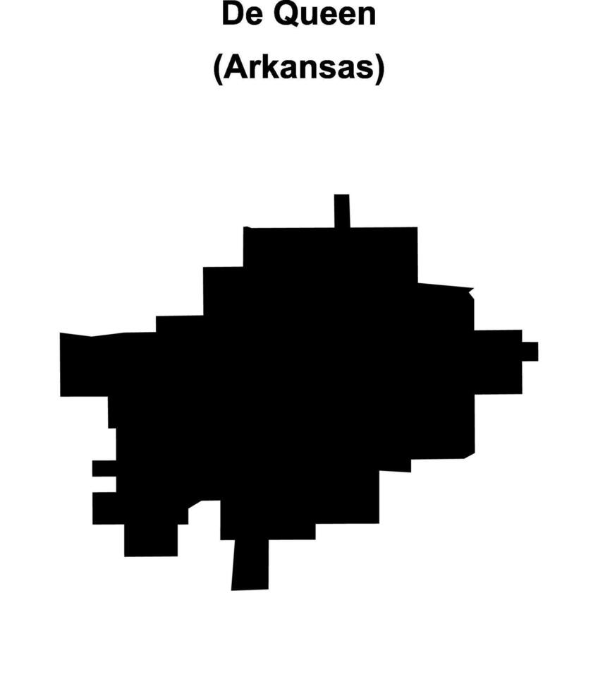 De Queen, Arkansas blank outline map vector