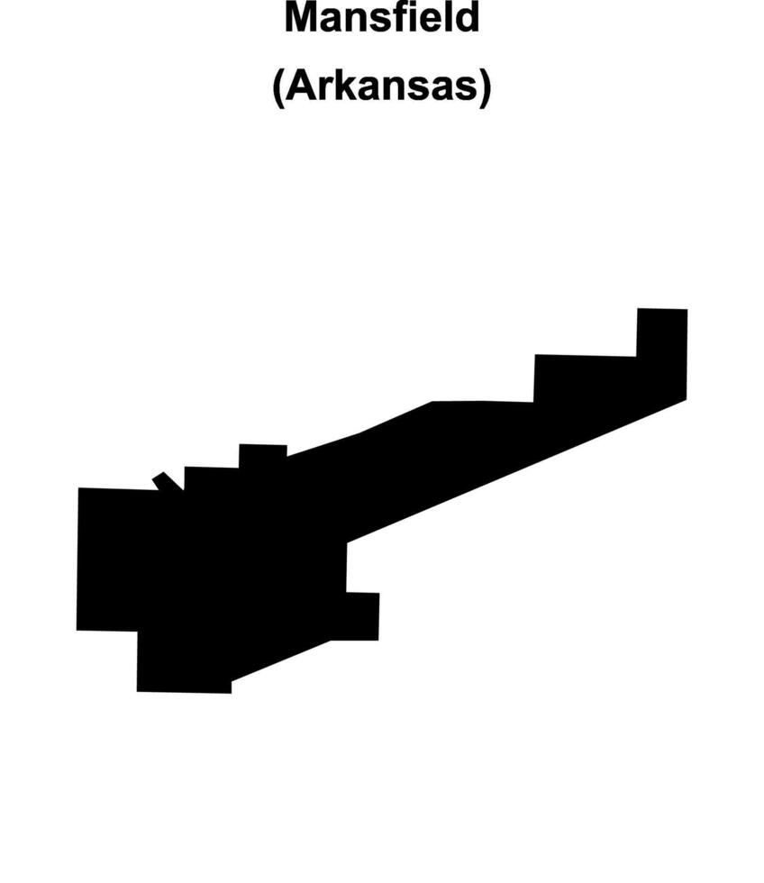 Mansfield, Arkansas blank outline map vector