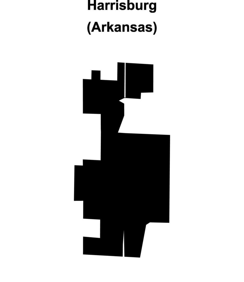Harrisburg, Arkansas blank outline map vector