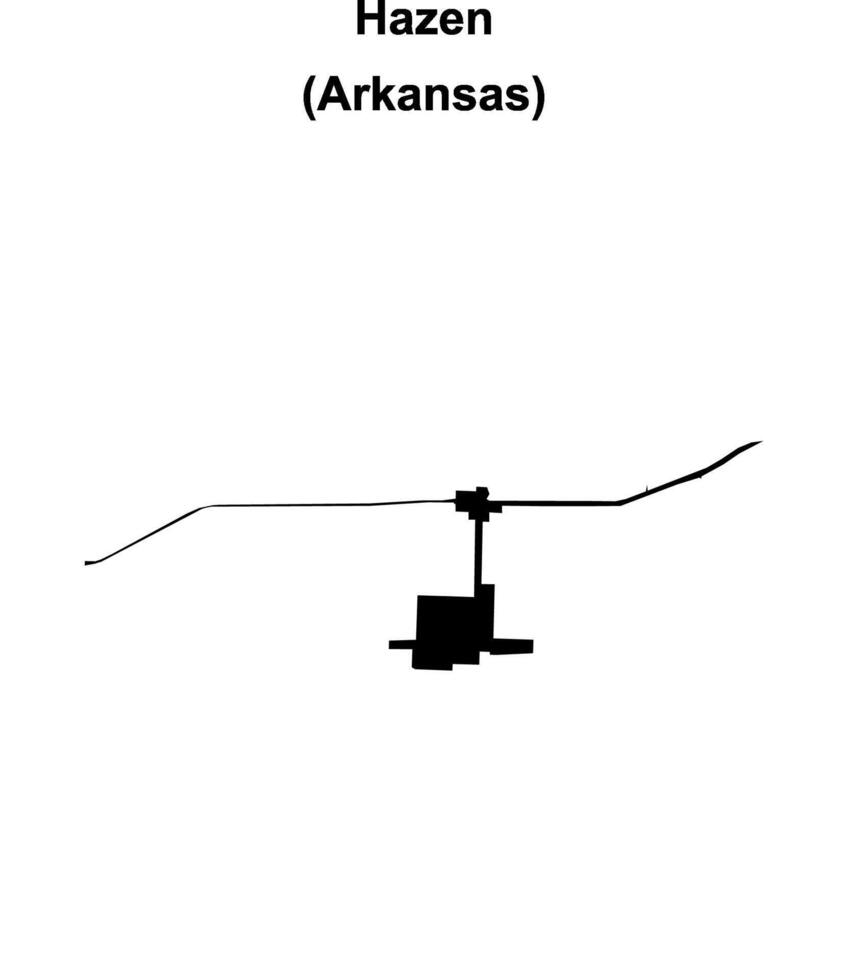 Hazen, Arkansas blank outline map vector