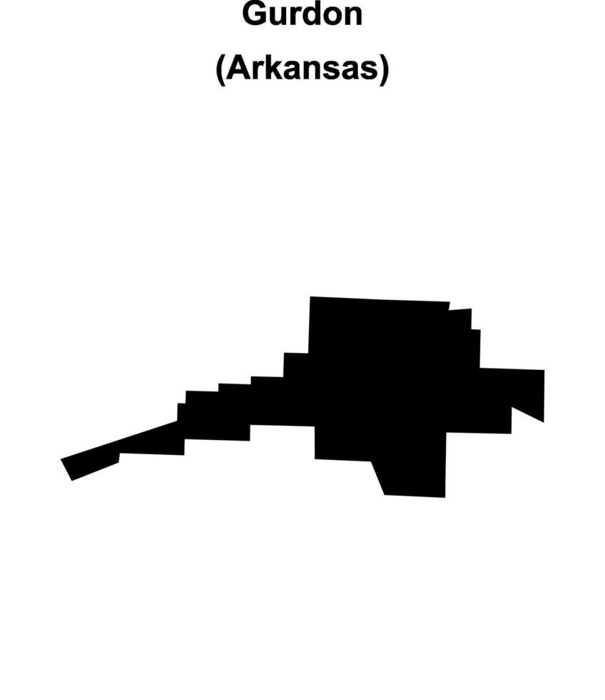Gurdon, Arkansas blank outline map vector