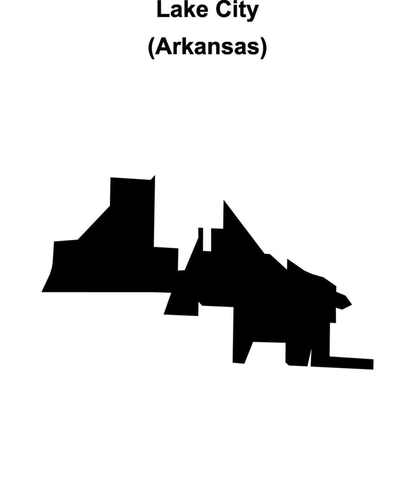 Lake City, Arkansas blank outline map vector