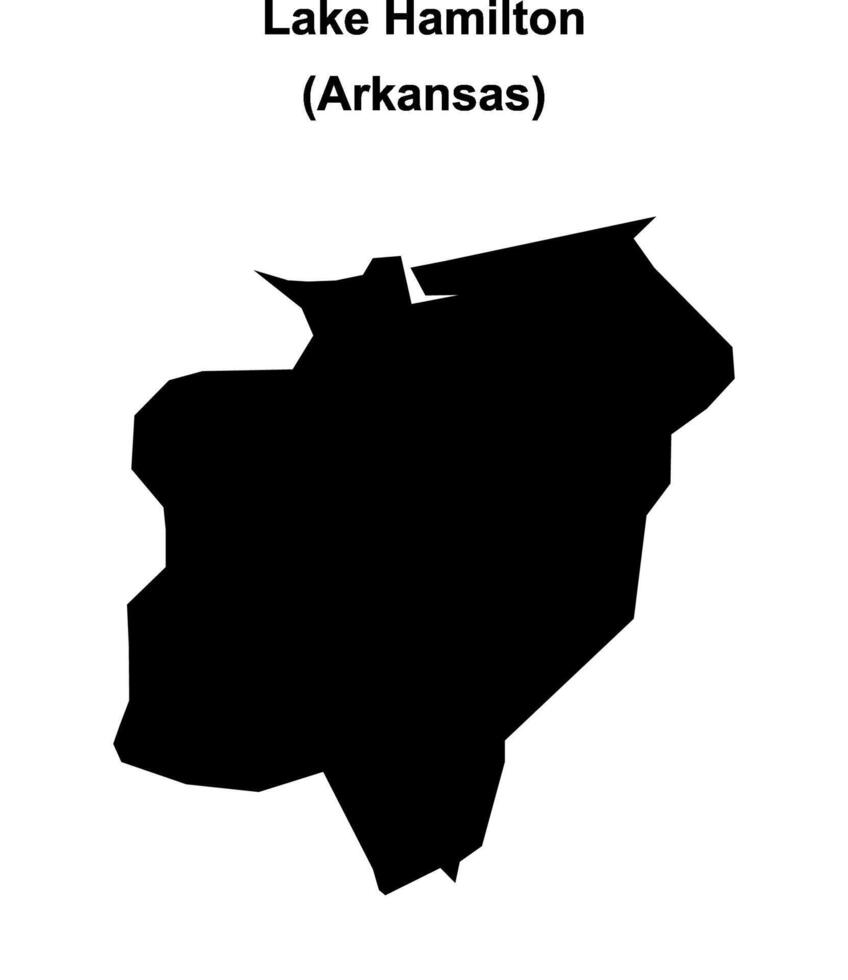 Lake Hamilton, Arkansas blank outline map vector