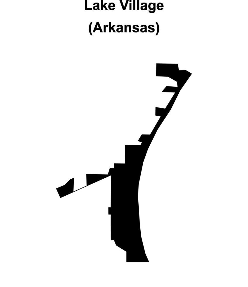 Lake Village, Arkansas blank outline map vector