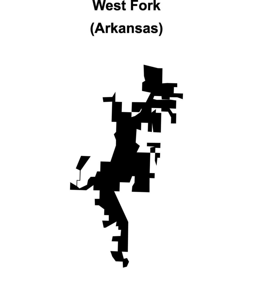 West Fork, Arkansas blank outline map vector