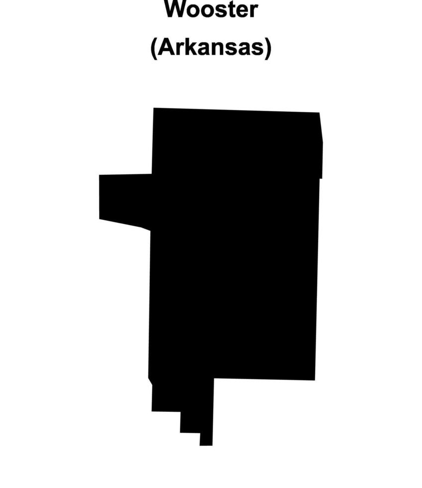 Wooster, Arkansas blank outline map vector