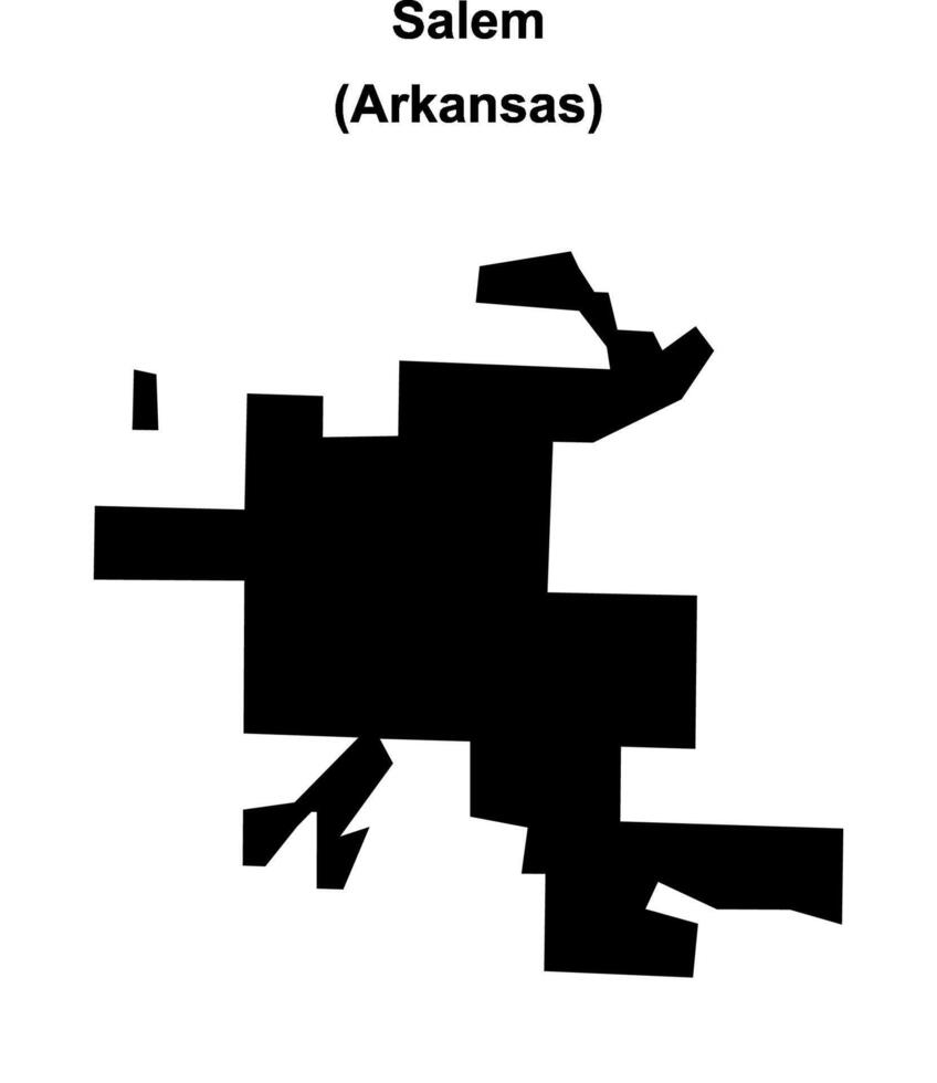 Salem, Arkansas blank outline map vector