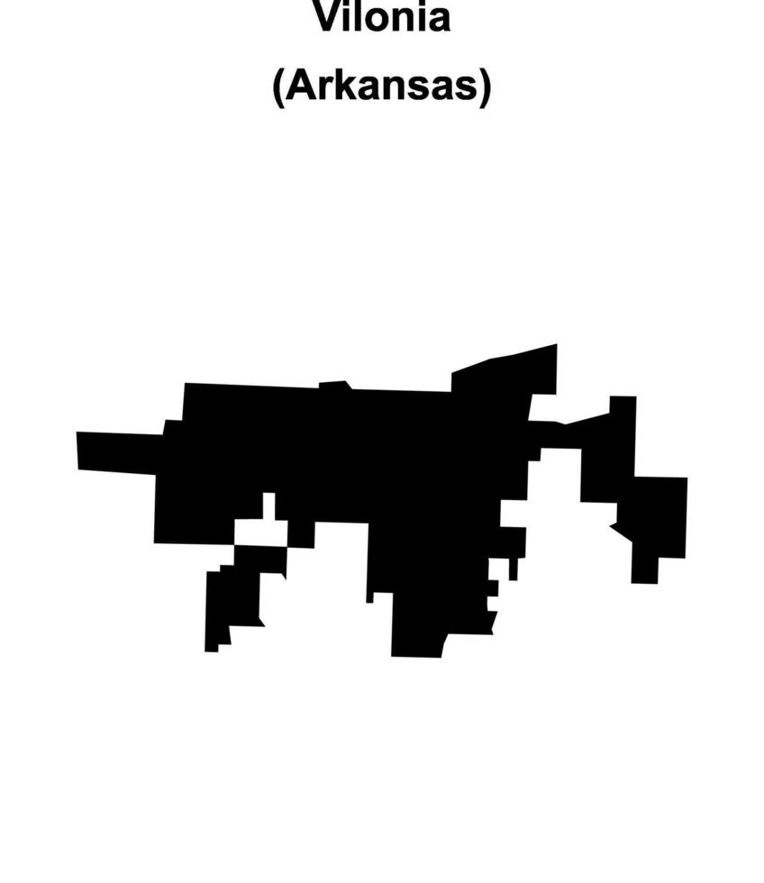 Vilonia, Arkansas blank outline map vector