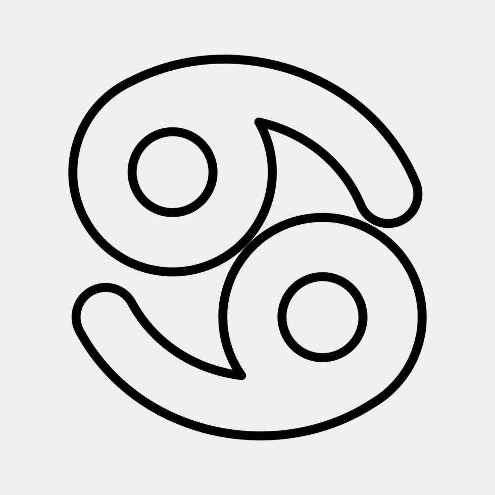 Icon cancer. Zodiac horoscope elements. Icon in line style. vector