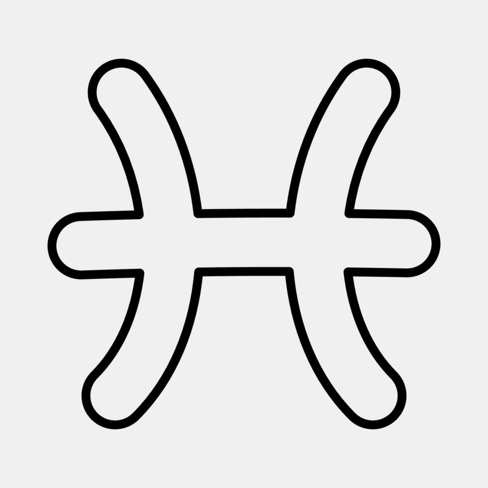 Icon pisces. Zodiac horoscope elements. Icon in line style. vector