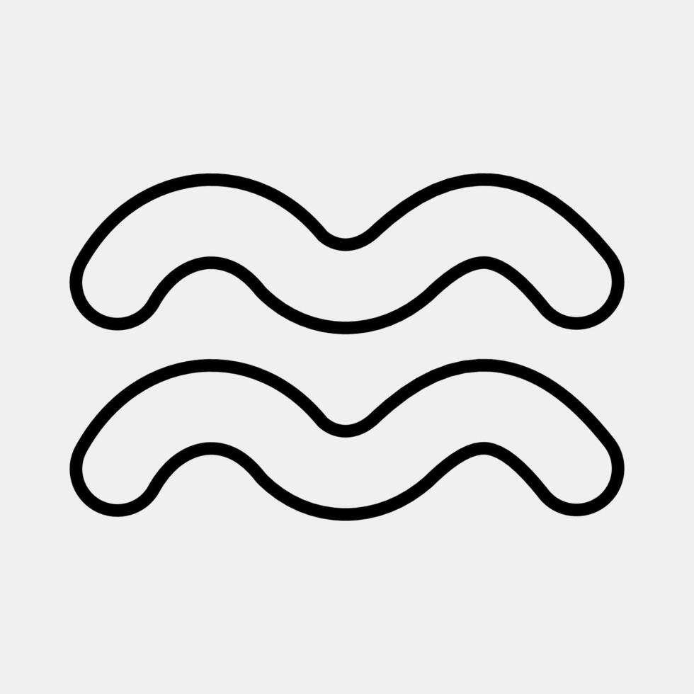 Icon aquarius. Zodiac horoscope elements. Icon in line style. vector