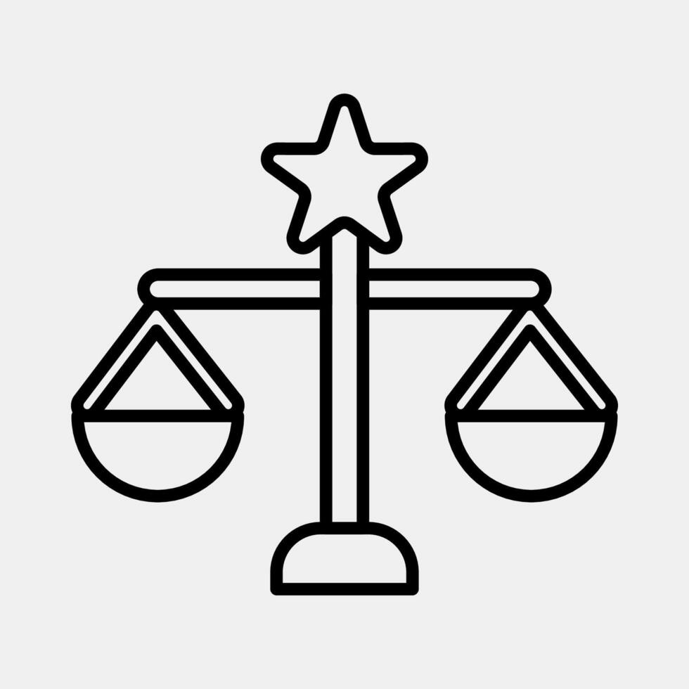 Icon libra the balance. Zodiac horoscope elements. Icon in line style. vector