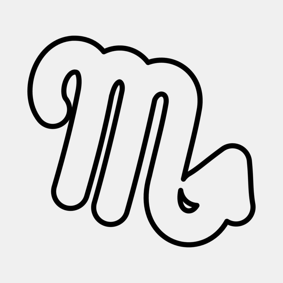 Icon scorpio. Zodiac horoscope elements. Icon in line style. vector
