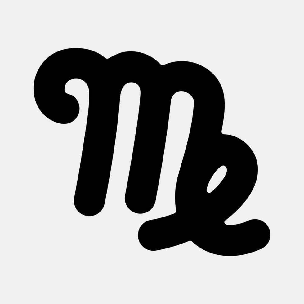 Icon virgo. Zodiac horoscope elements. Icon in glyph style. vector