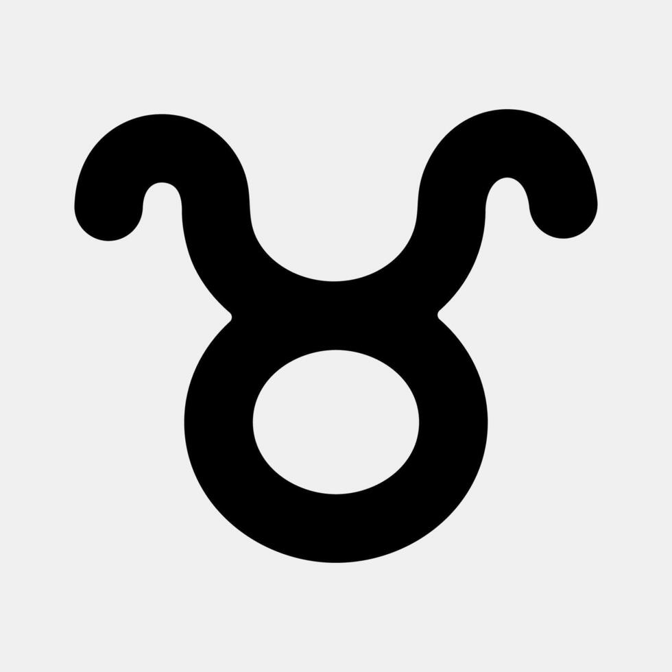 Icon taurus. Zodiac horoscope elements. Icon in glyph style. vector