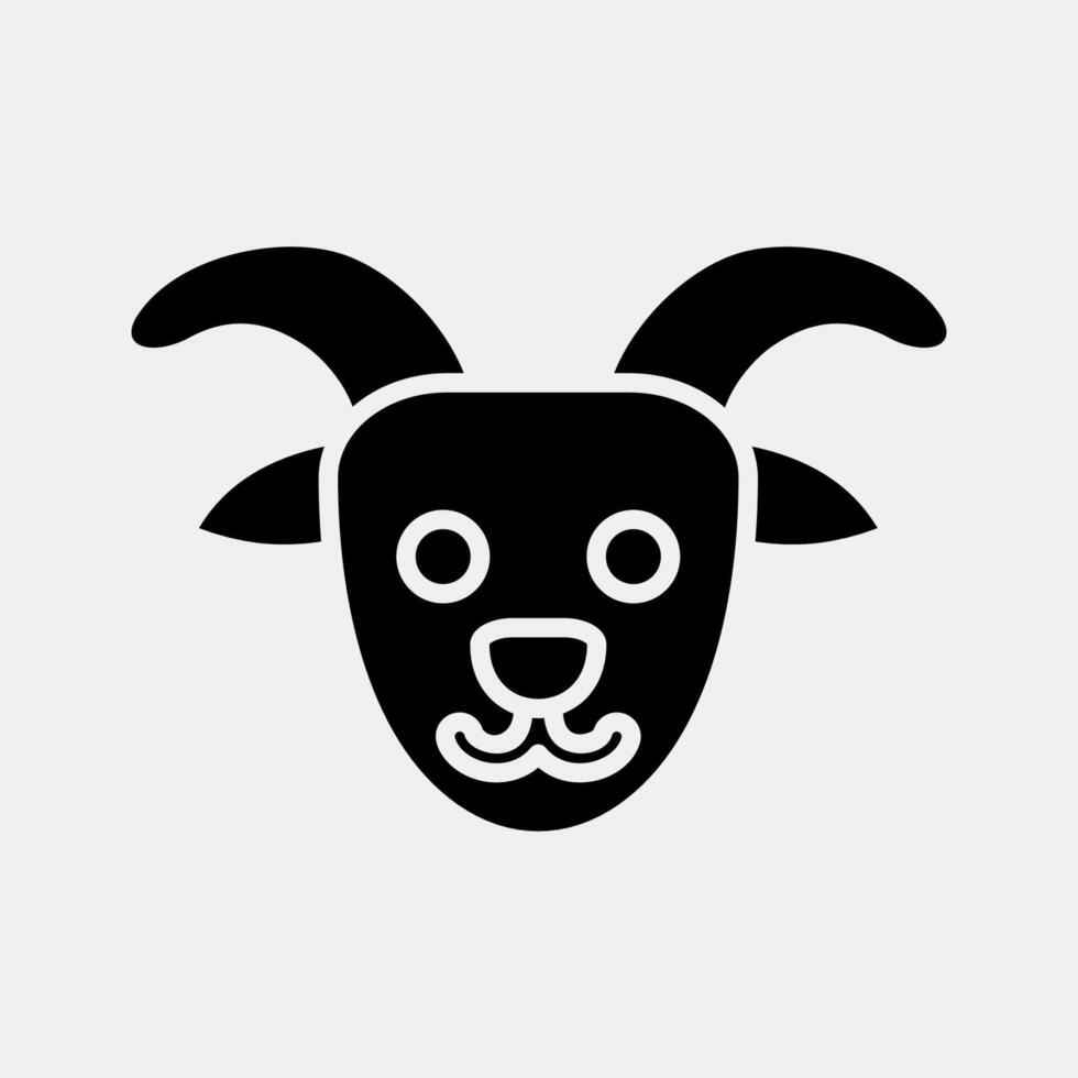Icon capricorn the goat. Zodiac horoscope elements. Icon in glyph style. vector