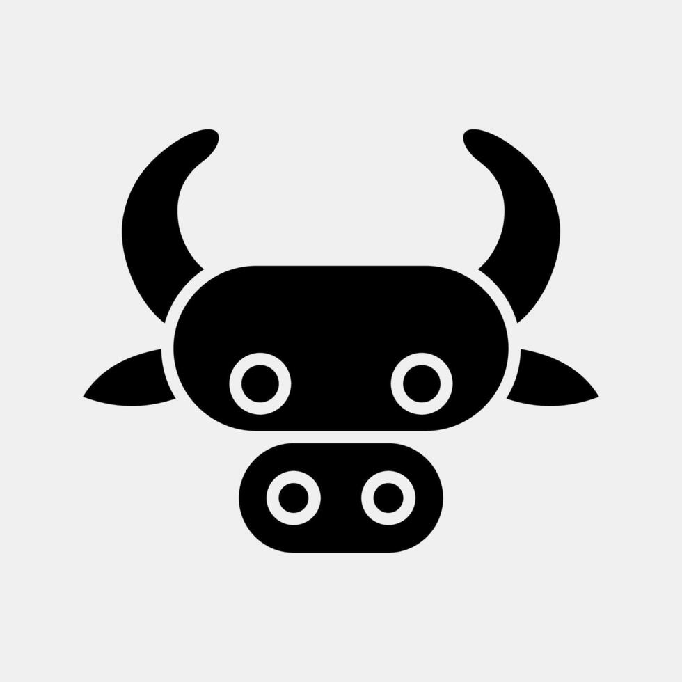 Icon taurus the bull. Zodiac horoscope elements. Icon in glyph style. vector