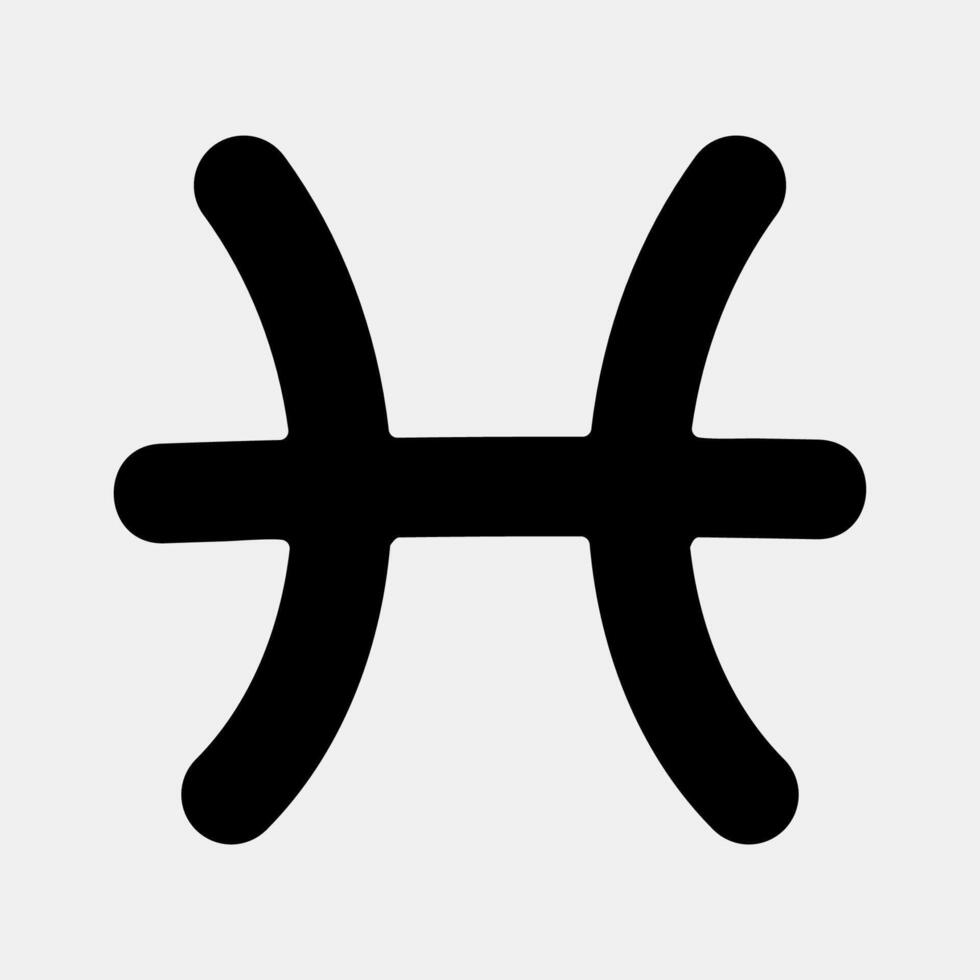 Icon pisces. Zodiac horoscope elements. Icon in glyph style. vector