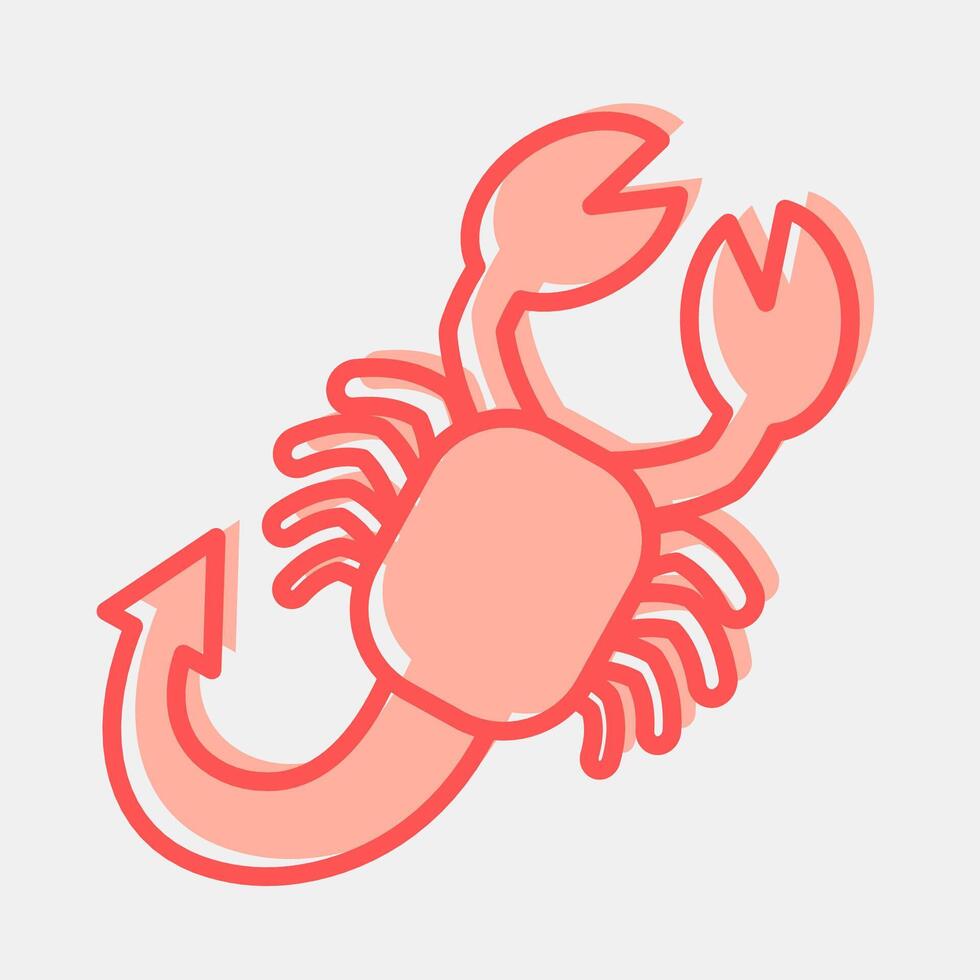 Icon scorpio the scorpion. Zodiac horoscope elements. Icon in two tone style. vector