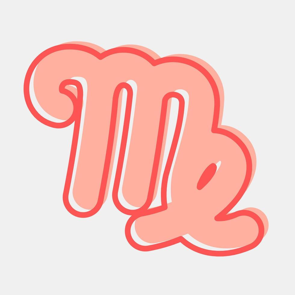 Icon virgo. Zodiac horoscope elements. Icon in two tone style. vector