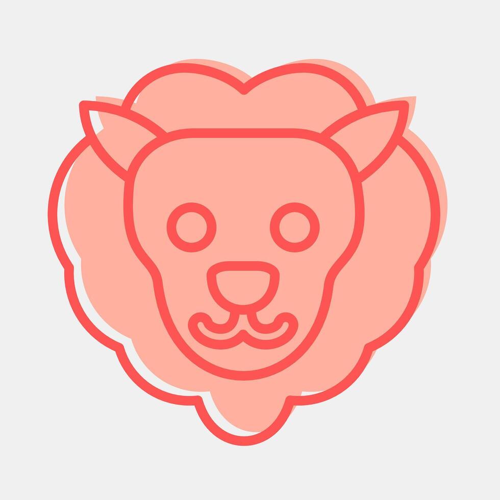 Icon leo the lion. Zodiac horoscope elements. Icon in two tone style. vector