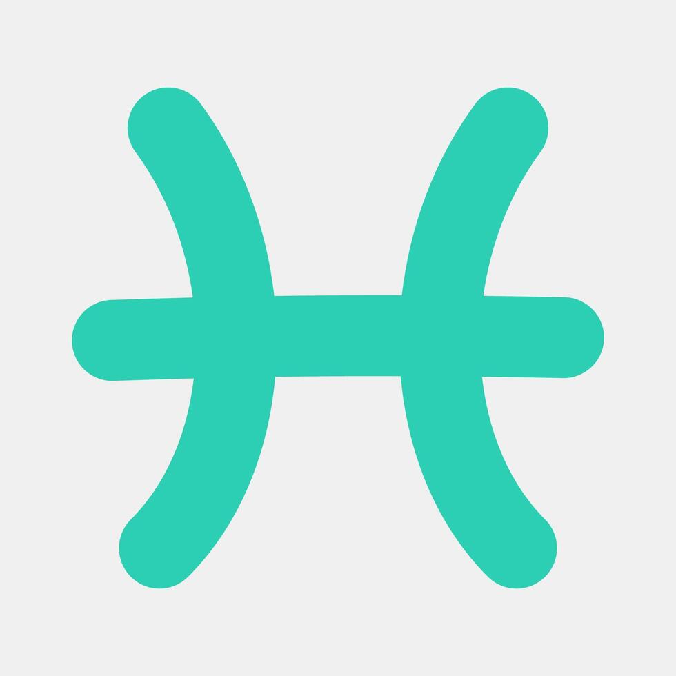 Icon pisces. Zodiac horoscope elements. Icon in flat style. vector