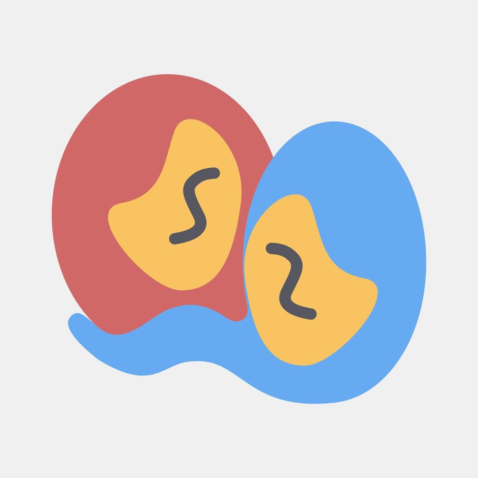 Icon gemini the twins. Zodiac horoscope elements. Icon in flat style. vector