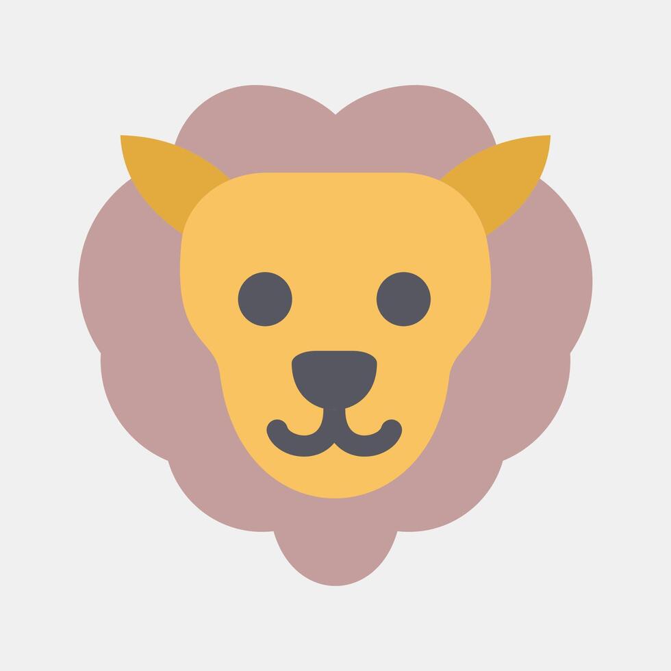 Icon leo the lion. Zodiac horoscope elements. Icon in flat style. vector