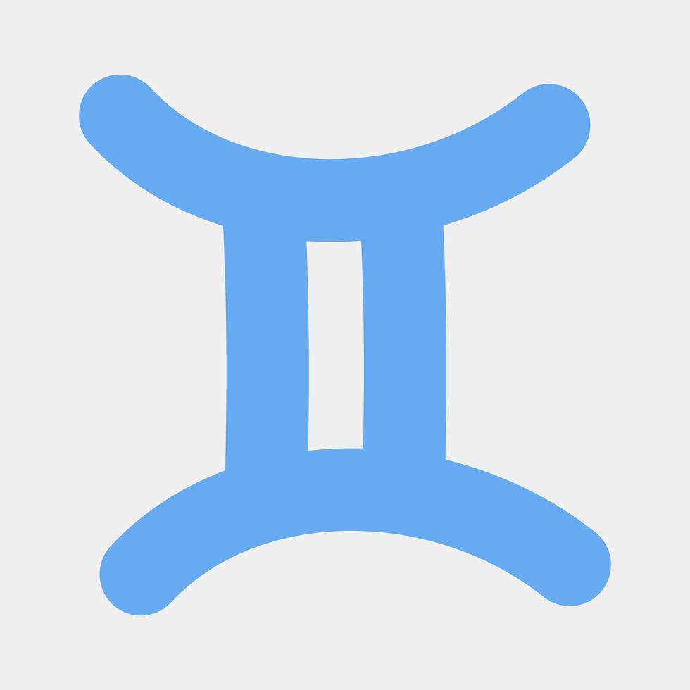 Icon gemini. Zodiac horoscope elements. Icon in flat style. vector