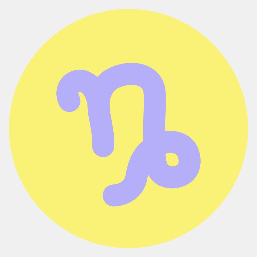 Icon capricorn. Zodiac horoscope elements. Icon in color mate style. vector