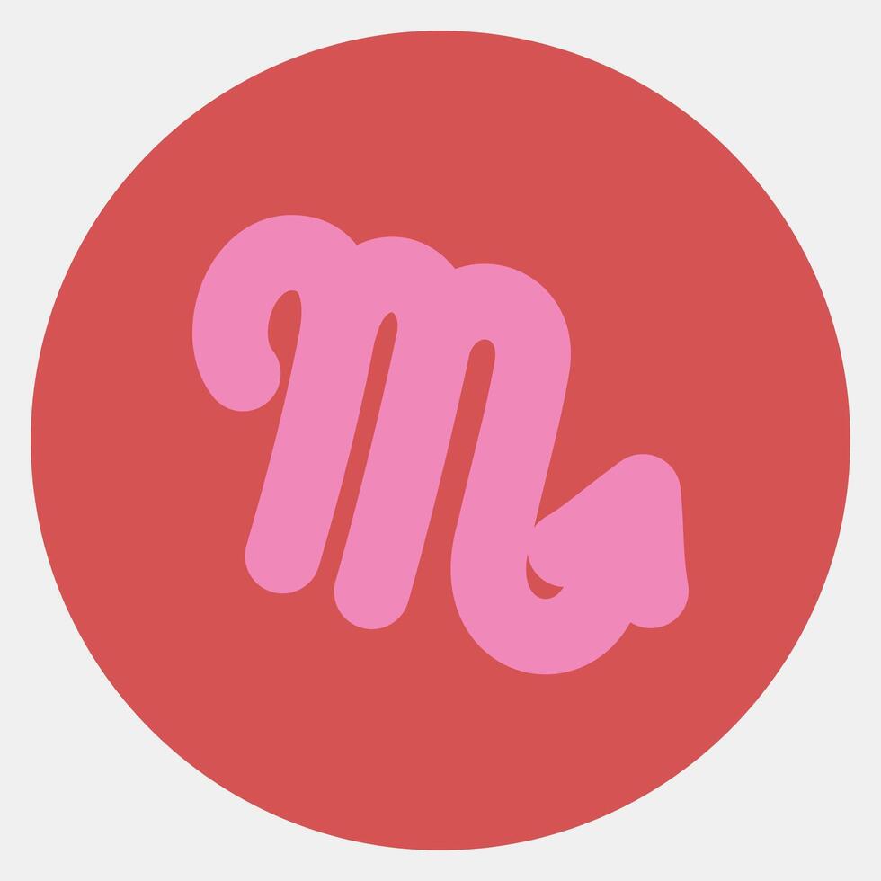 Icon scorpio. Zodiac horoscope elements. Icon in color mate style. vector