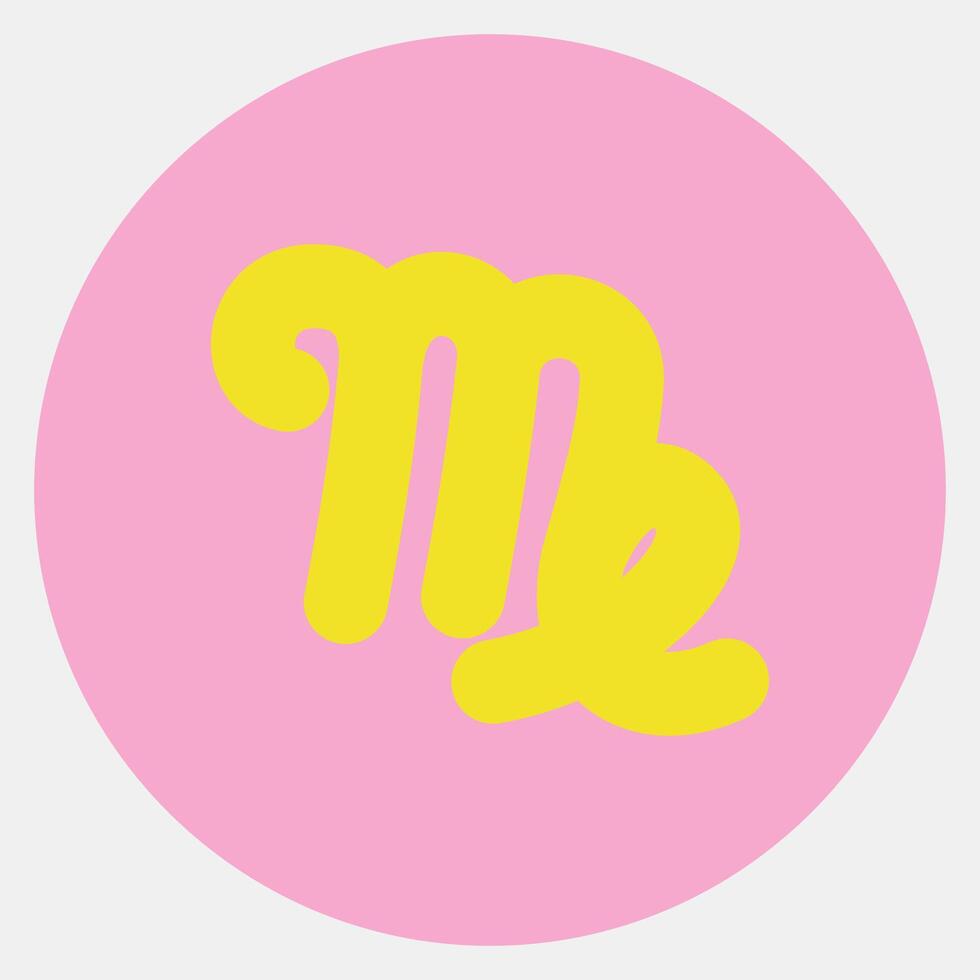 Icon virgo. Zodiac horoscope elements. Icon in color mate style. vector