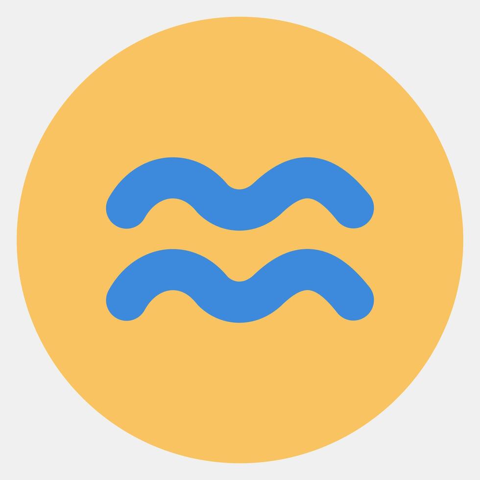 Icon aquarius. Zodiac horoscope elements. Icon in color mate style. vector