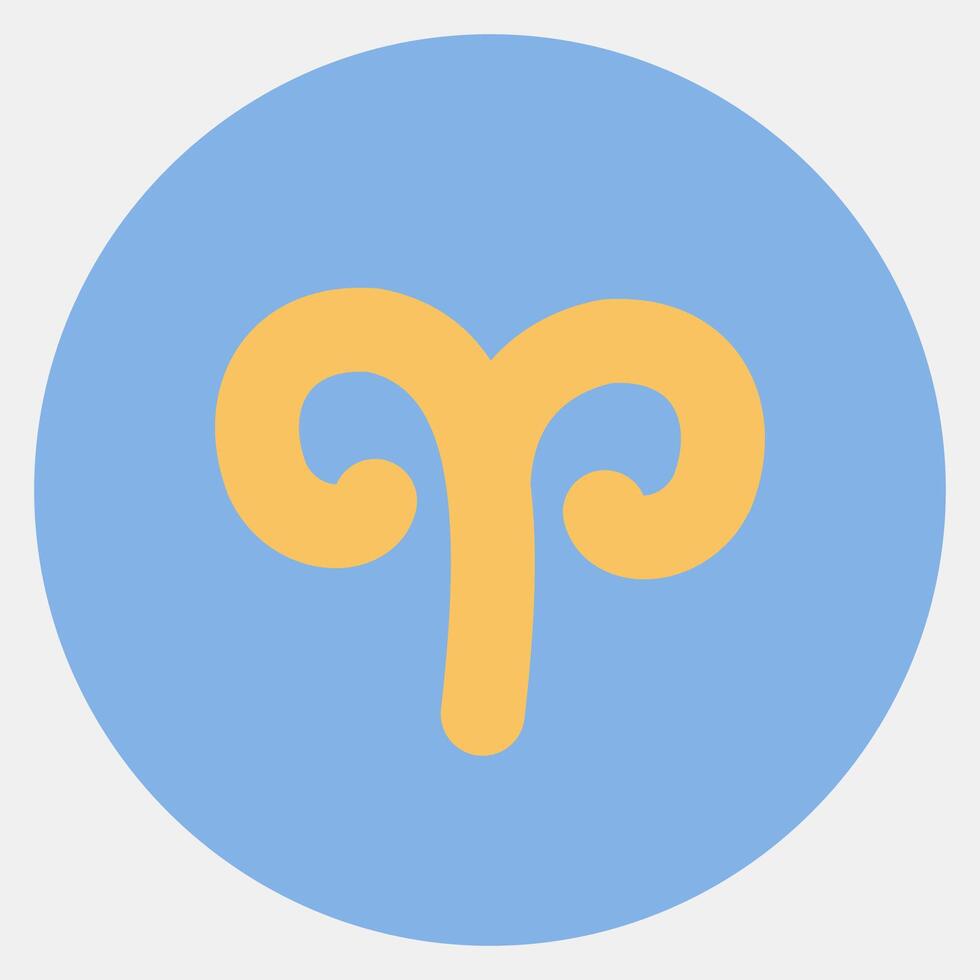 Icon aries. Zodiac horoscope elements. Icon in color mate style. vector