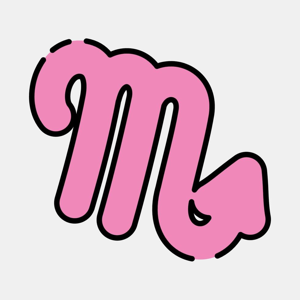 Icon scorpio. Zodiac horoscope elements. Icon in filled line style. vector