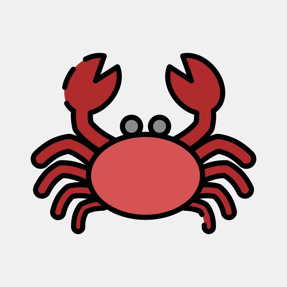 Icon cancer the crab. Zodiac horoscope elements. Icon in filled line style. vector