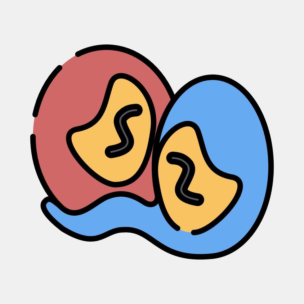 Icon gemini the twins. Zodiac horoscope elements. Icon in filled line style. vector