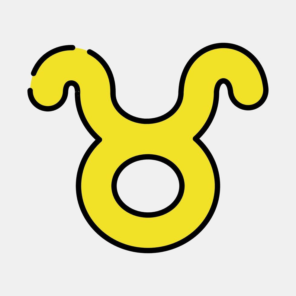 Icon taurus. Zodiac horoscope elements. Icon in filled line style. vector