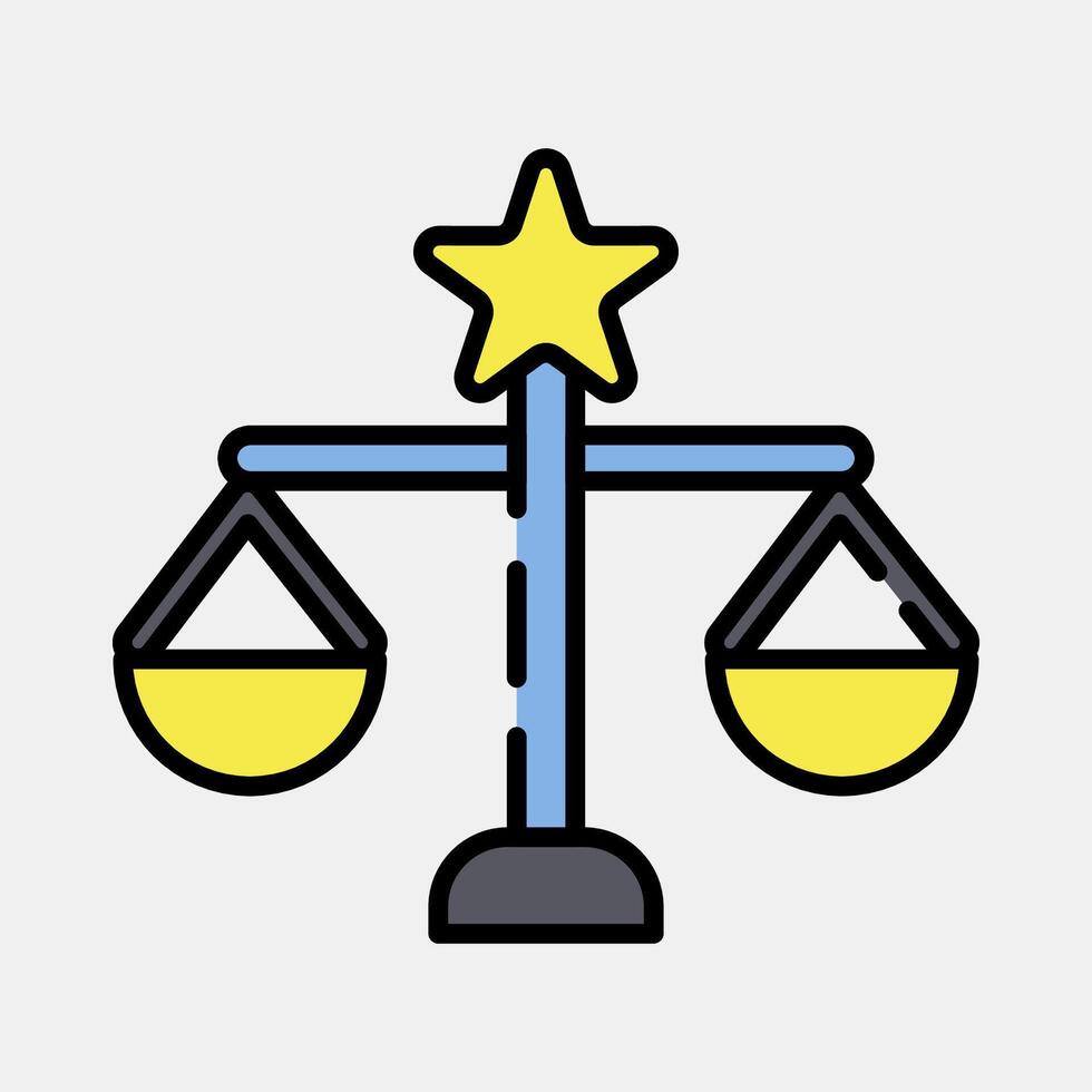 Icon libra the balance. Zodiac horoscope elements. Icon in filled line style. vector