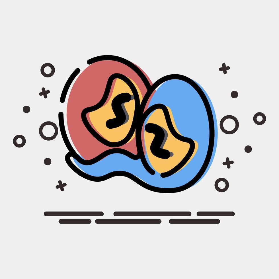 Icon gemini the twins. Zodiac horoscope elements. Icon in MBE style. vector