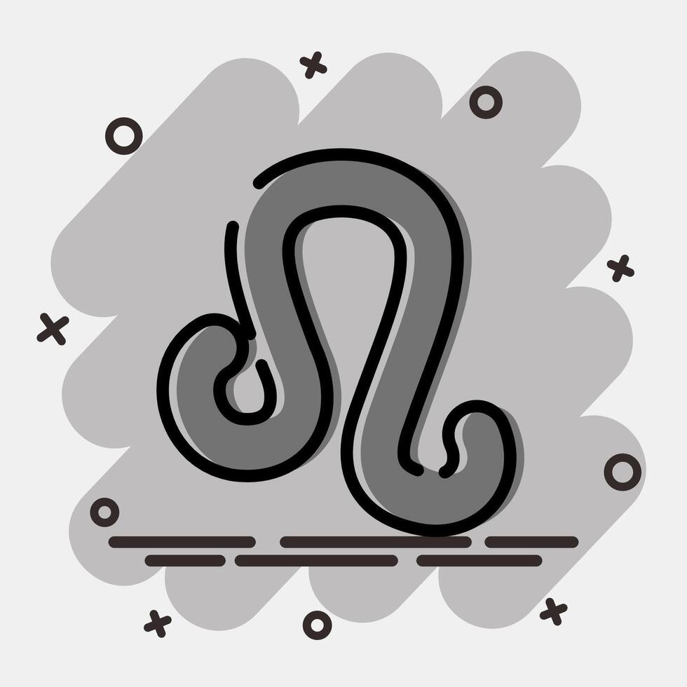 Icon leo. Zodiac horoscope elements. Icon in comic style. vector