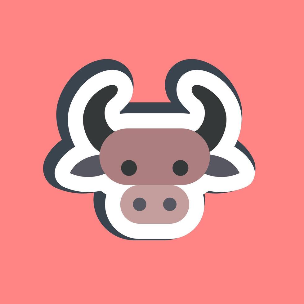 Sticker taurus the bull. Zodiac horoscope elements. vector