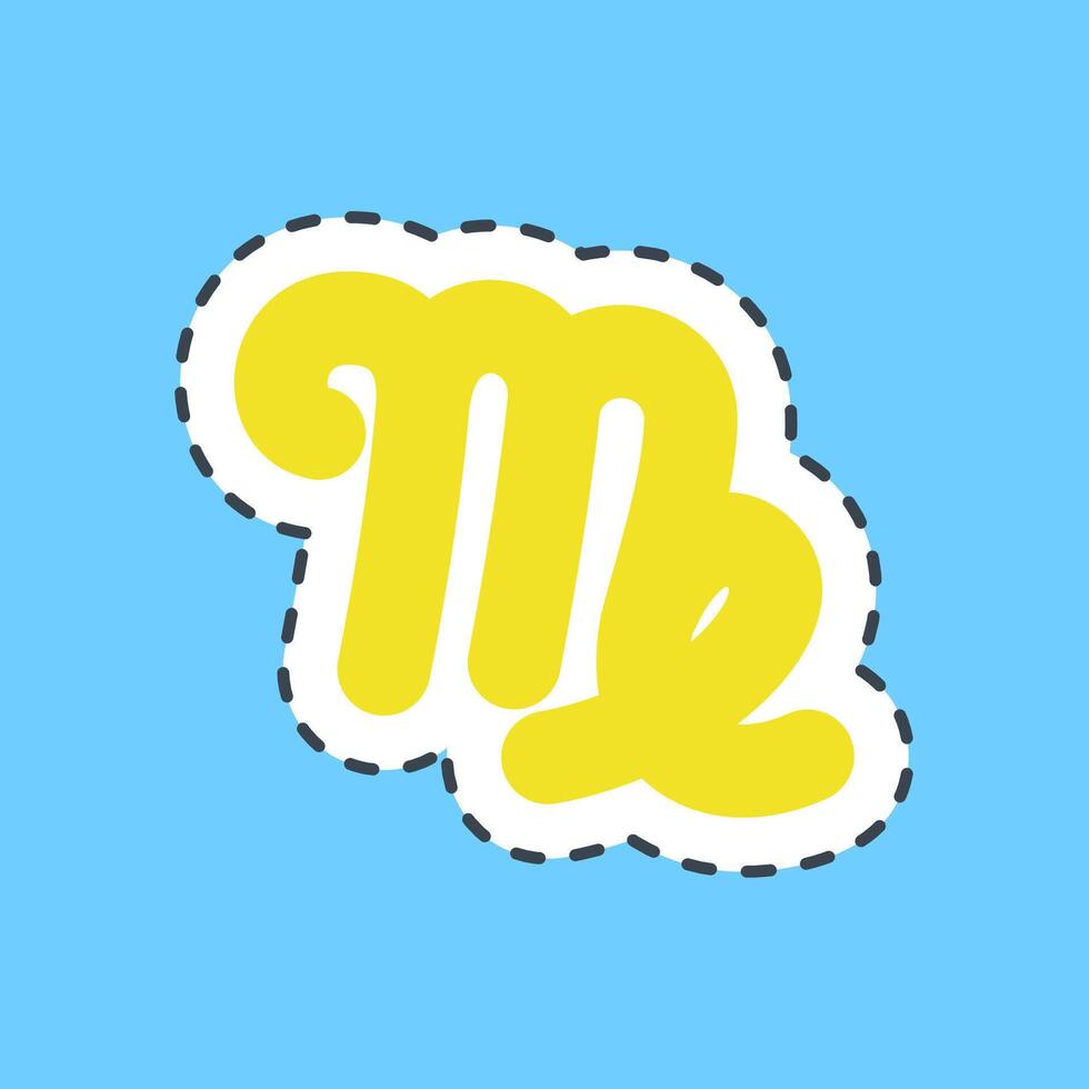 Cutting line sticker virgo. Zodiac horoscope elements. vector