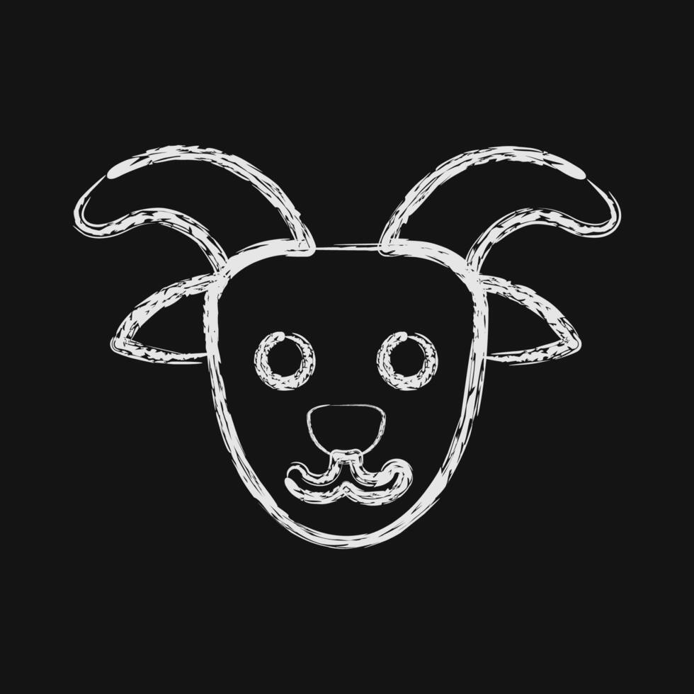 Icon capricorn the goat. Zodiac horoscope elements. Icon in chalk style. vector